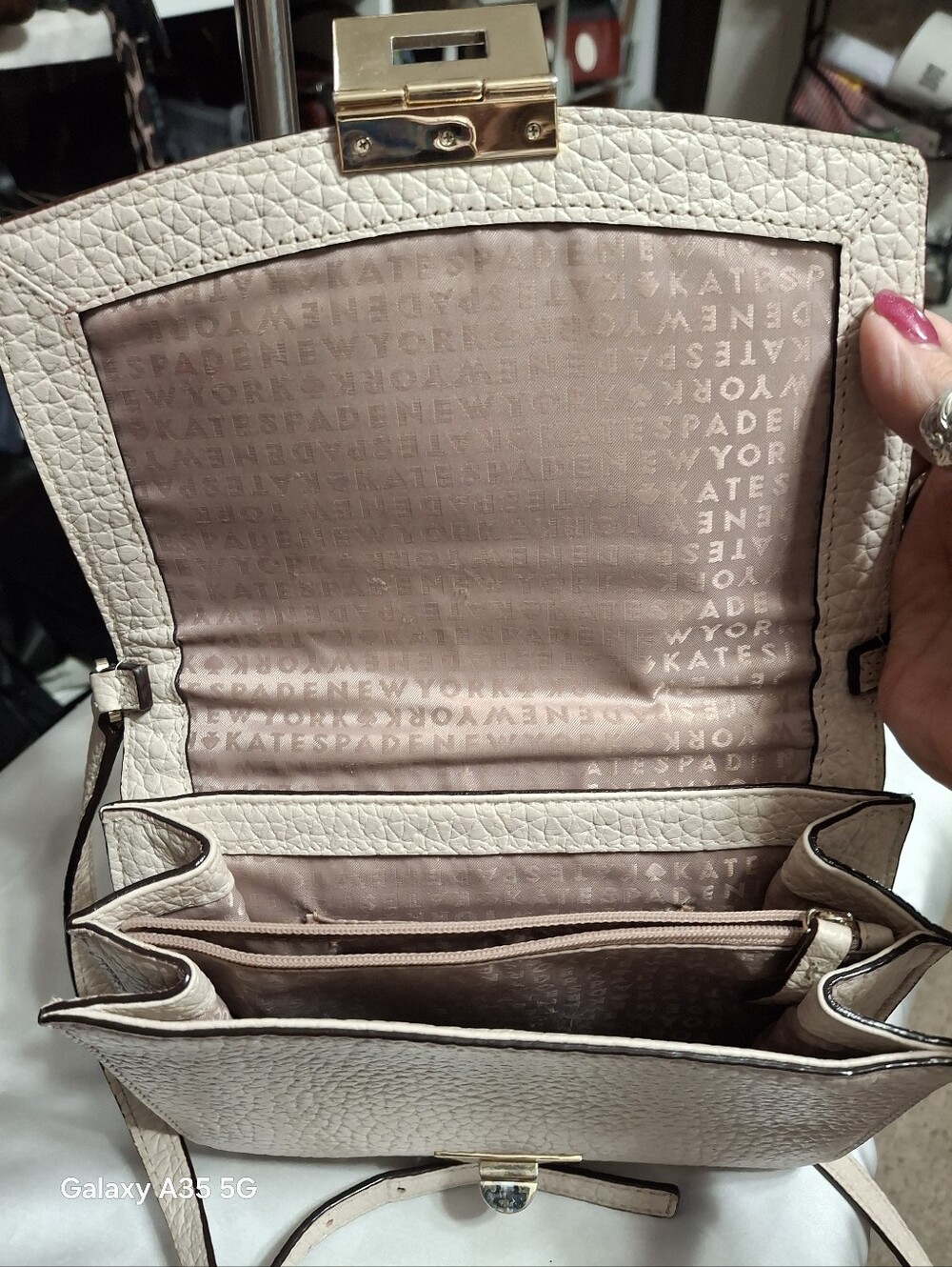 Kate Spade Everett way Merrick crossbody bag in bone 8x6 - Picture 8 of 10